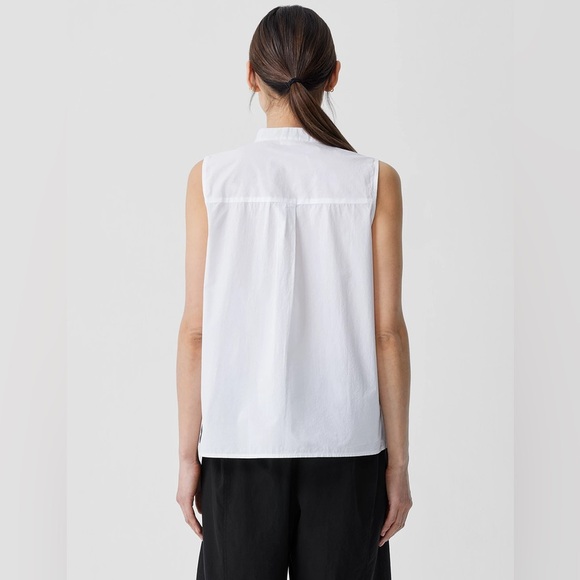 NWT Eileen Fisher Washed Organic Cotton Poplin Sleeveless Shirt - Picture 4 of 11